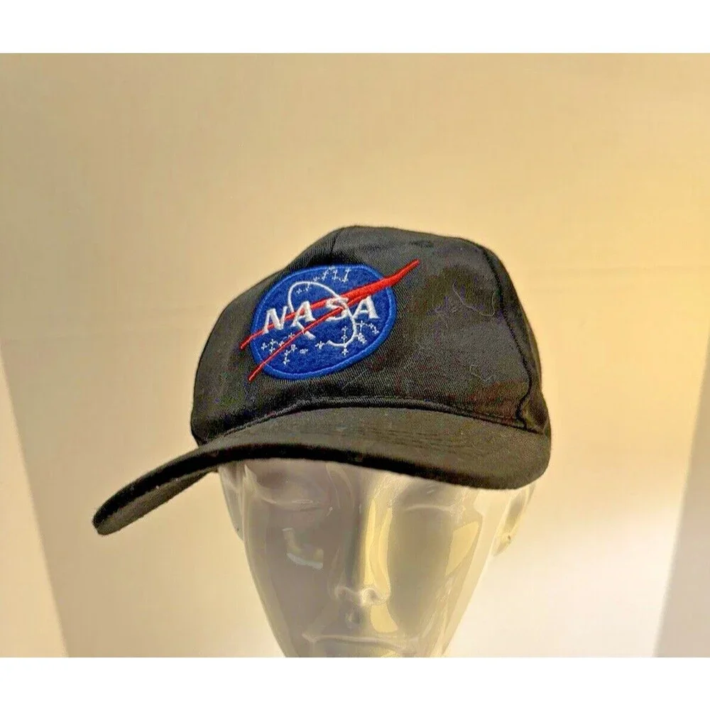 Spirit Brand NASA Hat Black Baseball Cap Cotton Strap-Back Hat Adjustable M